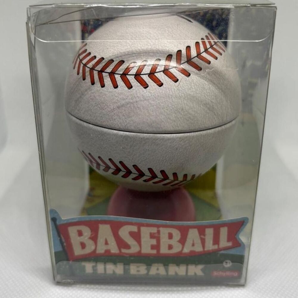 Schylling Baseball Tin Bank NIB 2009 Retro Vintage Style 2009 New